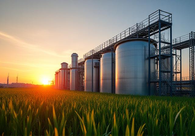Bioraffineria moderna al tramonto